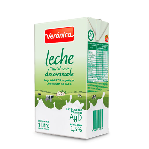 Leche larga vida Veronica descremada por 1 lt