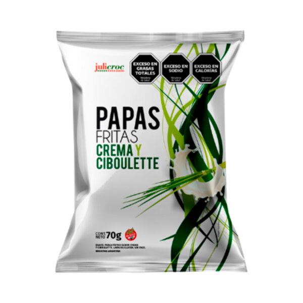 Papas Fritas SIN TACC Juli croc Crema y cibulette x 70 GR