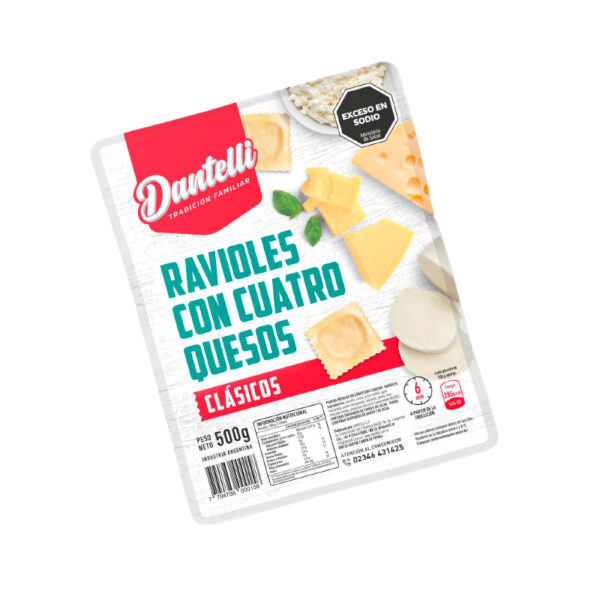 Ravioles Dantelli De 4 quesos X 500 Gr