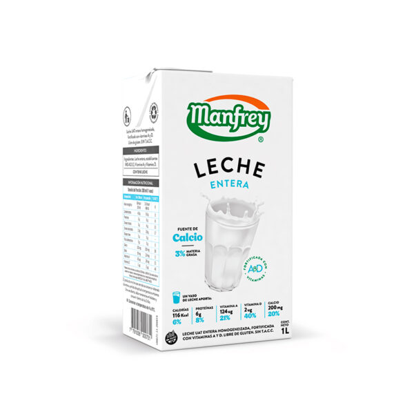 Leche Manfrey Larga vida entera x 1 LT