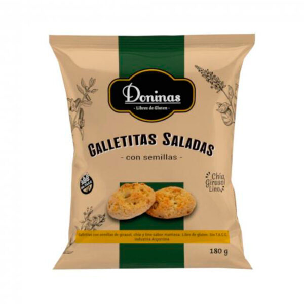 Galletitas SIN TACC Doninas Saladas con semillas x 200 GR