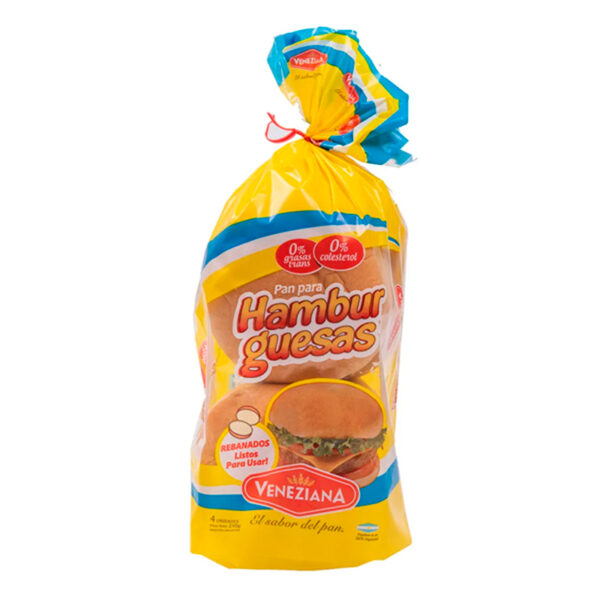 Pan hamburguesas Veneziana 4 x 210 gr