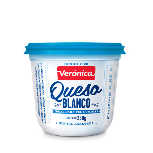 Queso untable Veronica Blanco sin sal X 250 GR