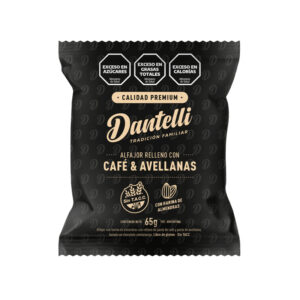 Alfajor SIN TACC Dantelli Avellanas con cafe X 65 GR