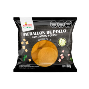 Medallon de pollo rebozado con jamón y queso granja 3 arroyos x 1kg