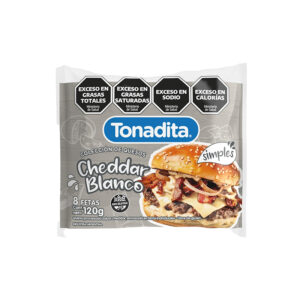 Tonadita cheddar blanco x 8 fetas